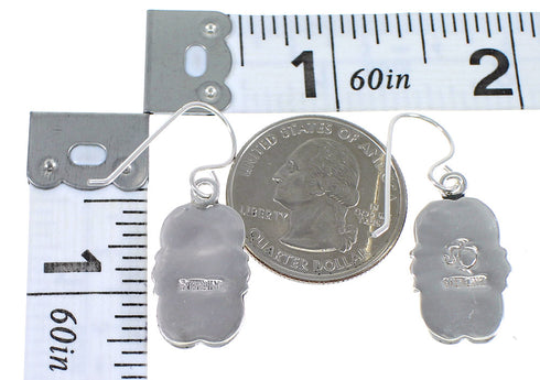 Southwest Multicolor Sterling Silver Hook Dangle Earrings WX71649